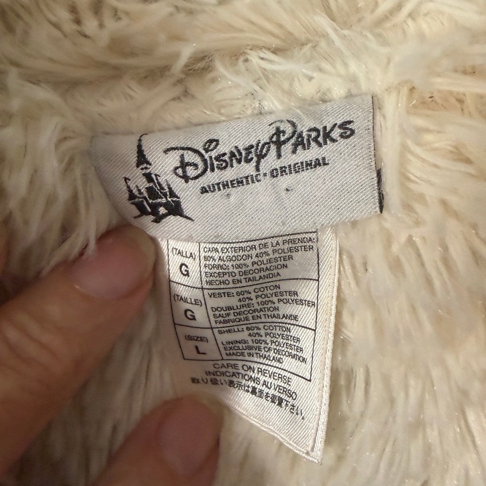 Disney Parks Walt Disney World Mickey Mouse Faux Fur Zip Hoodie Brown Large Cozy - Picture 5 of 6